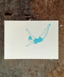 Letternpresse Schwimmerim - Letterpress Grußkarte