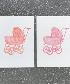 Letternpresse Zur Geburt Kinderwagen Letterpress Grußkarte Glückwunsch Und Grußkarten