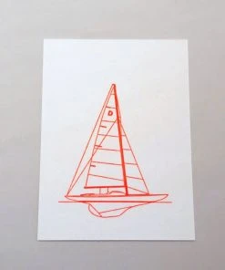 Letternpresse Postkarte Drachenboot - Letterpress