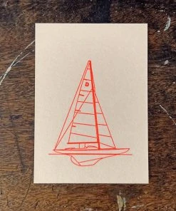 Letternpresse Postkarte Drachenboot - Letterpress