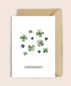 Luvter Paper Lucky To Have You - Grußkarte Mit Kleeblatt Glückwunsch Und Grußkarten