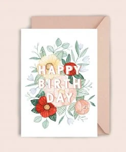 Luvter Paper Glückwunsch Und Grußkarten Geburtstagskarte Happy Birthday Mit Blumen