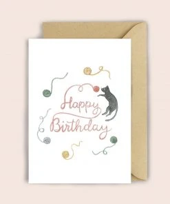 Luvter Paper Geburtstagskarte Mit Katze Und Wolle