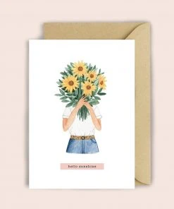 Luvter Paper Glückwunsch Und Grußkarten Grußkarte Mit Strauß Sonnenblumen | Hello Sunshine