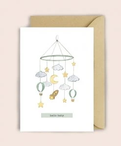 Luvter Paper Grußkarte Zur Geburt Mit Babymobile