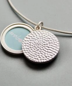 Schmuck Medaillon Gehämmert Aus Silber Von Mabotte Für 2 Fotos - 22mm