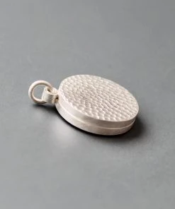 Schmuck Medaillon Gehämmert Aus Silber Von Mabotte Für 2 Fotos - 22mm