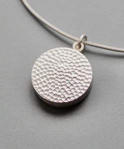 Schmuck Medaillon Gehämmert Aus Silber Von Mabotte Für 2 Fotos - 22mm