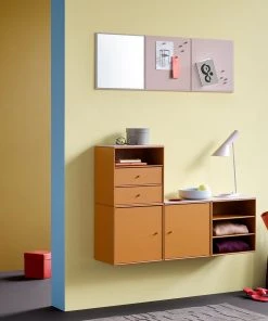 Möbel Montana Mini 1006 - Kleines Wandregal Mit Zwei Schubladen