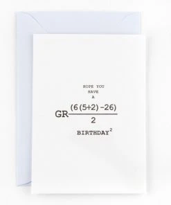 Studio Flash Letterpress Geburtstagskarte Für Mathematiker