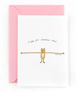 Studio Flash Letterpress 'I Love You Soooooo Much' - Riesenumarmung Vom Fuchs - Grußkarte Glückwunsch Und Grußkarten