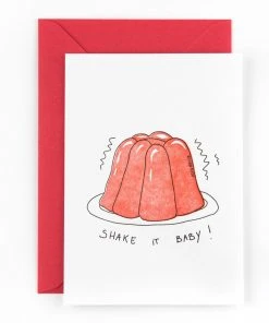 Studio Flash Letterpress Glückwunsch Und Grußkarten Grußkarte Mit Wackelpudding "Shake It Baby!"
