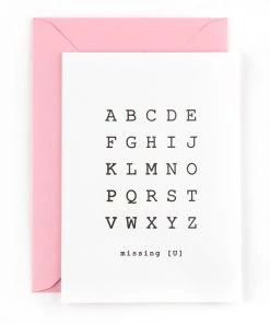 Studio Flash Letterpress 'Missing U' Grußkarte