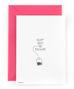 Studio Flash Letterpress Glückwunsch Und Grußkarten 'sleep, Rest & Recover' - Gute Besserungs- Grußkarte