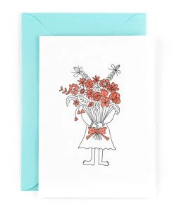 Studio Flash Letterpress Glückwunsch Und Grußkarten Riesiger Roter Blumenstrauß - Grußkarte