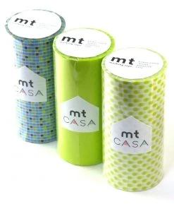 Masking Tape MT Casa Fliesen Blau - Moegi Grün - Grüne Punkte