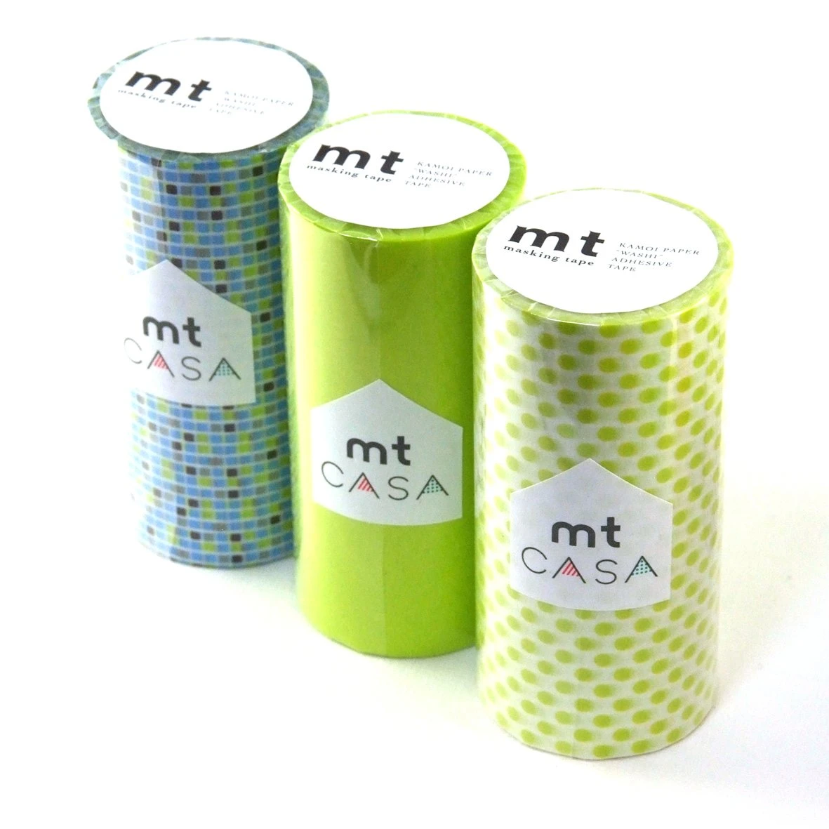 Masking Tape MT Casa Fliesen Blau - Moegi Grün - Grüne Punkte 3 Masking Tape MT Casa Fliesen Blau - Moegi Grün - Grüne Punkte