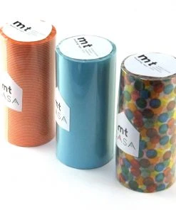 MT Casa Streifen Orange - Blau - Konfetti Masking Tape
