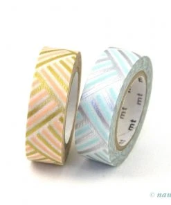 MT Washi Masking Tape Corner Hellblau Pfirsich