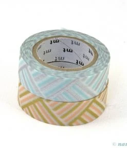 MT Washi Masking Tape Corner Hellblau Pfirsich
