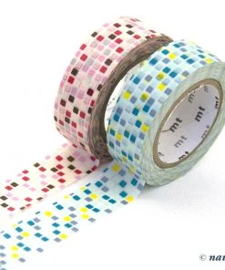 MT Washi Masking Tape Fliesenmuster Rosa Hellblau