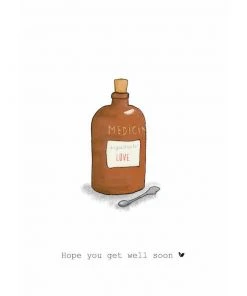 NADINE ILLUSTRATIES Hope You Get Well Soon - Gute Besserung Mit Einer Großen Flasche Liebe