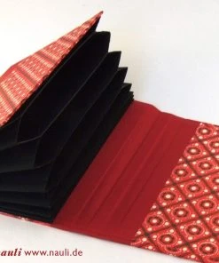 Nauli Fächermappe In A6 (Postkartengröße) Schürzenmuster Rot Schwarz Mappen & Schachteln