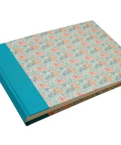 Nauli Fotoalbum XL Sommerblumen Petrol Mit Türkisfarbenem Leinenrücken Fotoalben & Leporellos
