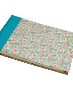 Nauli Fotoalbum XL Sommerblumen Petrol Mit Türkisfarbenem Leinenrücken Fotoalben & Leporellos