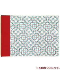 Nauli Fotoalben & Leporellos Hochzeits - Fotoalbum XL Stempel- Blumen Petrol Rot