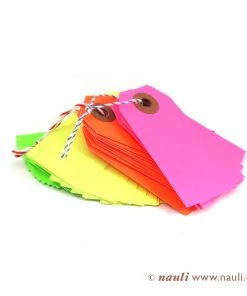Nauli Neon Geschenkanhänger Grün Pink Rot Gelb
