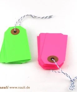 Nauli Neon Geschenkanhänger Grün Pink Rot Gelb
