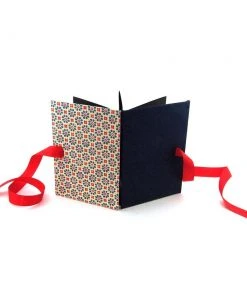 Nauli Leporello Stempelblumen Blau Rot Und Dunkelblau