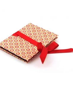 Nauli Leporello Stempelblumen Rot Orange