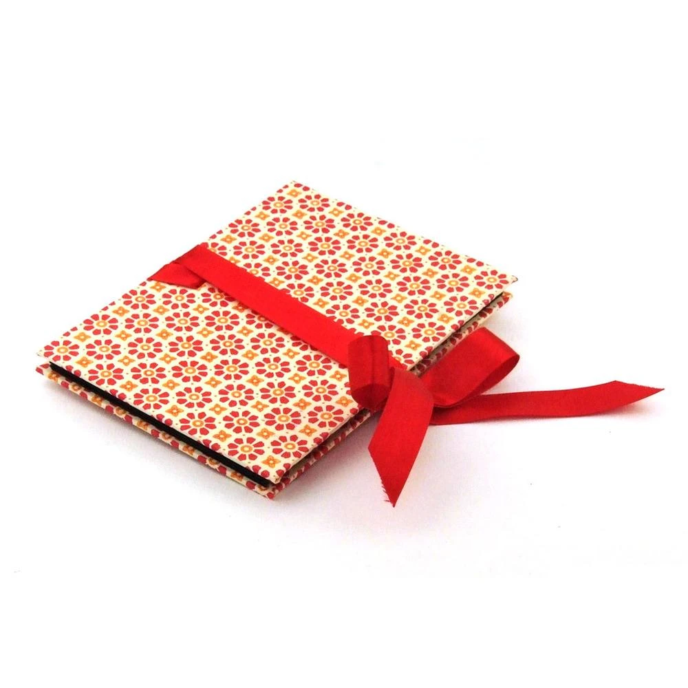 Nauli Leporello Stempelblumen Rot Orange Nauli Leporello Stempelblumen Rot Orange