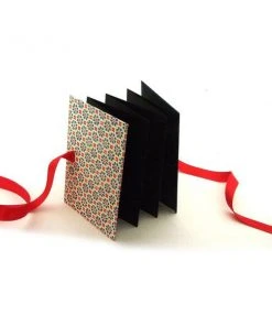 Nauli Leporello Stempelblumen Blau Rot Und Dunkelblau