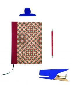 Nauli Blankobücher Notizbuch DIN A5 Retro Lotus Rot Petrol