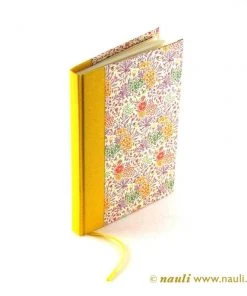 Nauli Blankobücher Kleines Notizbuch DIN A6 Sommerblumen Rosa Gelb