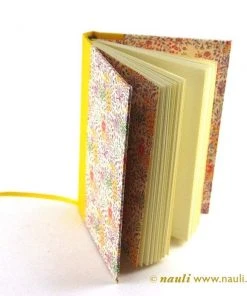 Nauli Blankobücher Kleines Notizbuch DIN A6 Sommerblumen Rosa Gelb