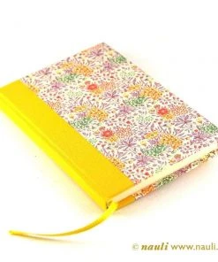 Nauli Blankobücher Kleines Notizbuch DIN A6 Sommerblumen Rosa Gelb