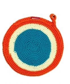 Nauli Bunter, Runder Topflappen Aus Baumwolle - Unikat 6