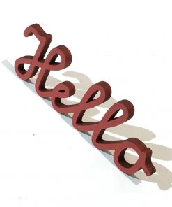 NoGallery Hello - Roter 3D Schriftzug Aus Holz Für's Kinderzimmer