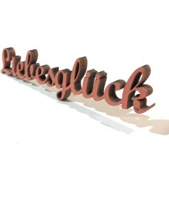 NoGallery Liebesglück - Roter 3D Schriftzug Aus Holz Wanddekoration