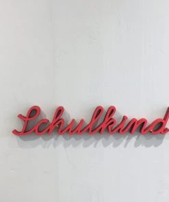 NoGallery Schulkind - Neonroter 3D Schriftzug In Schreibschrift Kinder