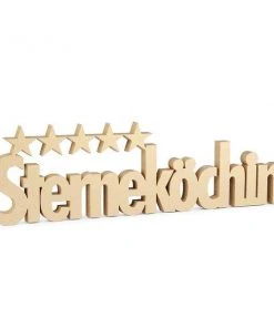 NoGallery Sternekoechin- Goldfarbener Schriftzug Aus Holz