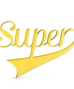 NoGallery Wanddekoration Super - Gelber 3D Schriftzug