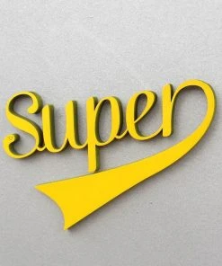 NoGallery Wanddekoration Super - Gelber 3D Schriftzug