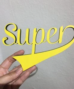 NoGallery Wanddekoration Super - Gelber 3D Schriftzug