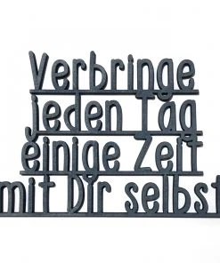 NoGallery Wanddekoration Verbringe Jeden Tag Einige Zeit Mit Dir Selbst - Jeansblau - 3D Schriftzug