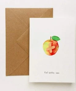 Pink Cloud Studio Glückwunsch Und Grußkarten Grußkarte - Gute Besserung Apfel